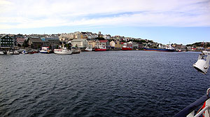 Kristiansund z paluby trajektu